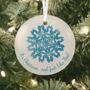 Ornement En Verre C'est Noël... Comme ce flocon de neige
