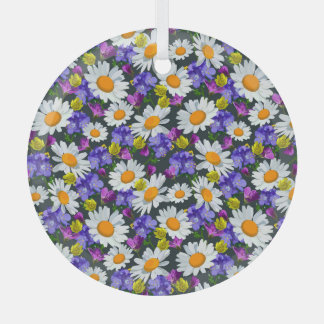 Ornement En Verre Chamomille, fleurs sauvages : motif sans soudure.