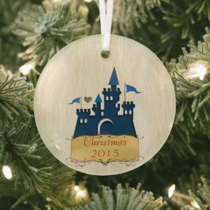 Ornement En Verre Château de Noël Vacances Garnament