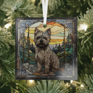 Ornement En Verre Chien de Cairn Terrier