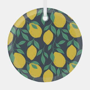 Ornement En Verre Citrons Colorés : Vibrance Dessinée À La Main.