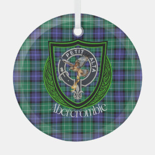 Ornement En Verre Clan écossais Abercrombie Tartan & Crest