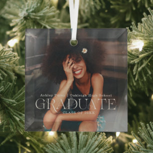 Ornement En Verre Classe de   Photo de remise de diplôme à Noël