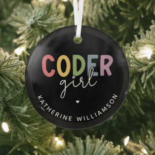 Ornement En Verre Coder personnalisé Programmeur fille cadeau fille