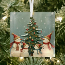 Collection de Noël de famille de bonhomme de neige