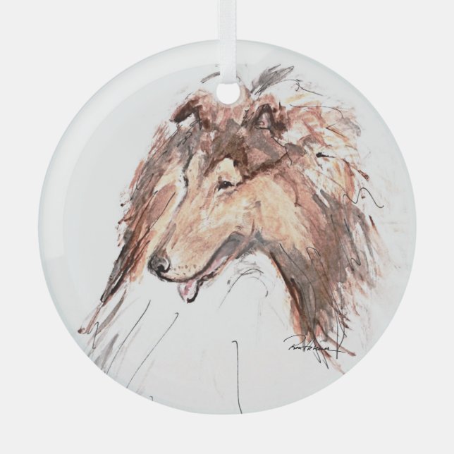 Ornement En Verre Collie par Hevener Ornament (Recto)