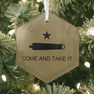 Ornement En Verre Come & Take It ! Flag de Texas State