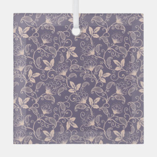 Ornement En Verre Conception florale vintage avec des vignes tourbil