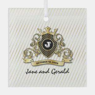 Ornement En Verre Conception monogramme minimaliste et élégante pers