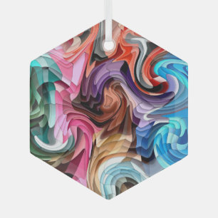 Ornement En Verre Cool Coloré Patchwork Mosaic Suncatcher