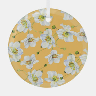 Ornement En Verre Cosmos, aquarelle, transparent, motif floral.