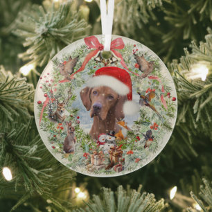 Ornement En Verre Couronne de Noël de Vizsla en Hongrie