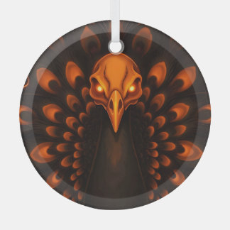 Ornement En Verre Crâne de paon Halloween gothique