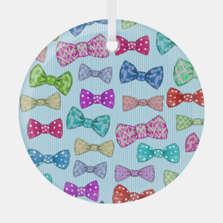 Ornement En Verre Cravate de cabot, rayures bleues, aquarelle.