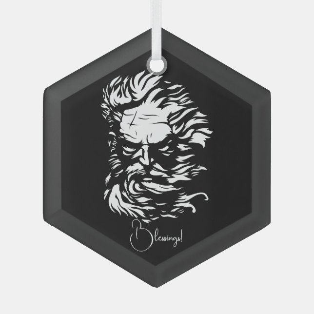 Ornement En Verre Créez votre propre chef Zeus (Recto)