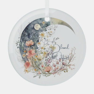 Ornement En Verre Créez votre propre croissant de lune floral de pra