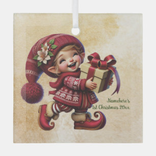 Ornement En Verre Créez Votre Propre Gnome de Noël Vintage Heureux