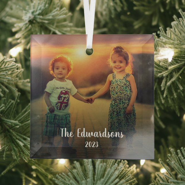 Ornement En Verre Créez votre propre photo de famille Noël personnel (Insitu)