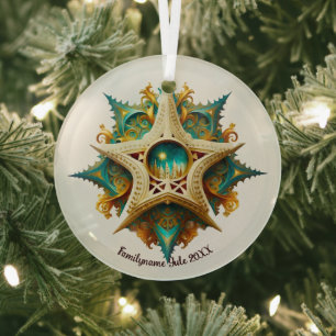 Ornement En Verre Créez votre propre Steampunk Castle Snowflake Yule