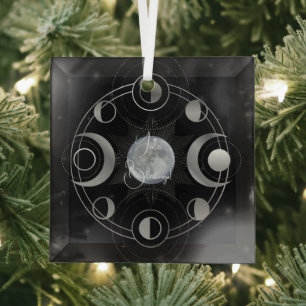 Ornement En Verre Créez votre propre Tessée Triple Moon Silver Phase