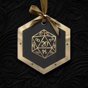 Ornement En Verre Critère RPG Jeu de rôle Gold Retro Tablett