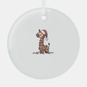Ornement En Verre Cute Giraffe Arbre de Noël Giraffe Amateurs de gir