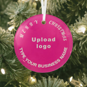 Ornement en verre de cercle rose de Noël d'affaire