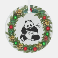 Ornement en verre de panda géant