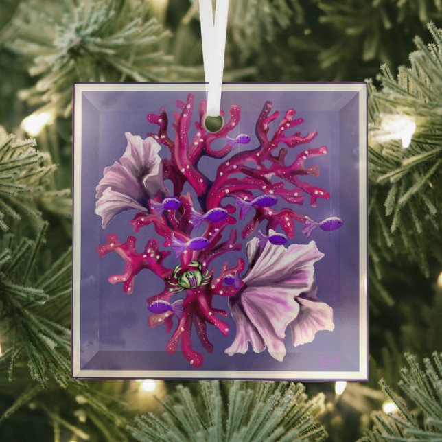 Ornement en verre de sirène violet (Insitu)