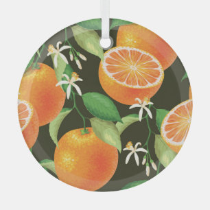 Ornement En Verre Design Motif orange vibre