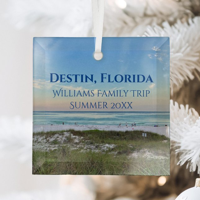 Ornement En Verre Destin Florida Custom Beach Vacances Noël (Créateur téléchargé)