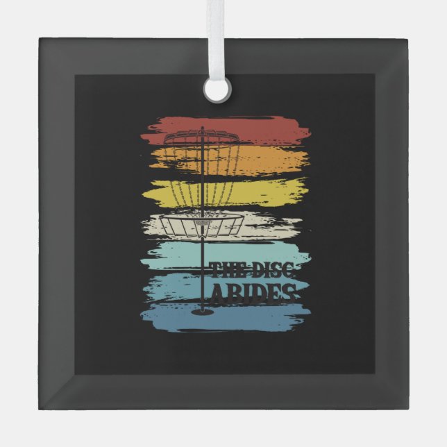 Ornement En Verre Disque Golf Rétro (Recto)