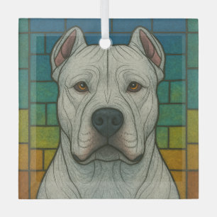 Ornement En Verre Dogo Argentino "Verre Tiré"