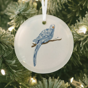 Ornement en verre d'oiseau bleu