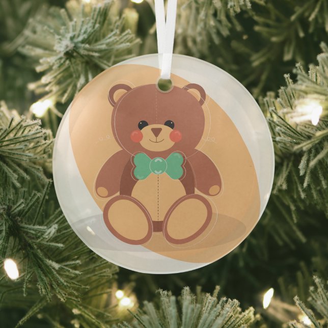 Ornement en verre d'ours en peluche mignon avec Cr (Insitu)