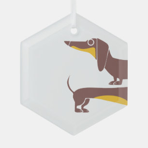 Ornement En Verre Drôle mignon dachshund pour parent chien long