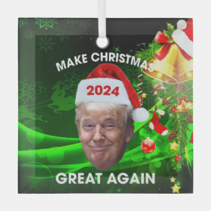 Ornement En Verre Drôle Père Noël Trump 2024 Rendre Noël super