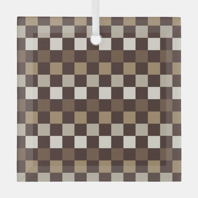 Ornement En Verre Earthy minerals checkerboard pattern (Recto)