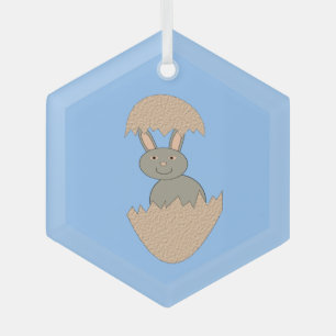 Ornement En Verre Écouter du lapin de l'Oeuf Étrange