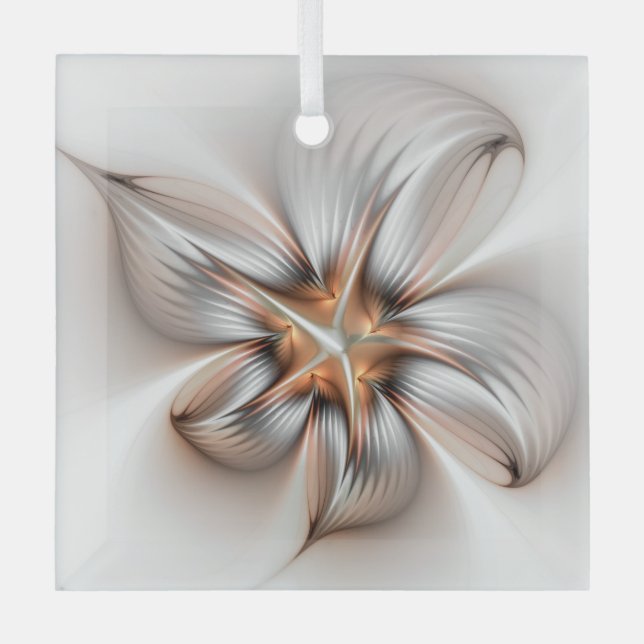 Ornement En Verre Élégance florale Art Abstrait fractal moderne (Recto)
