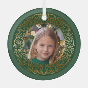 Ornement En Verre Elégant cadre Ornate Gold Filigree photo