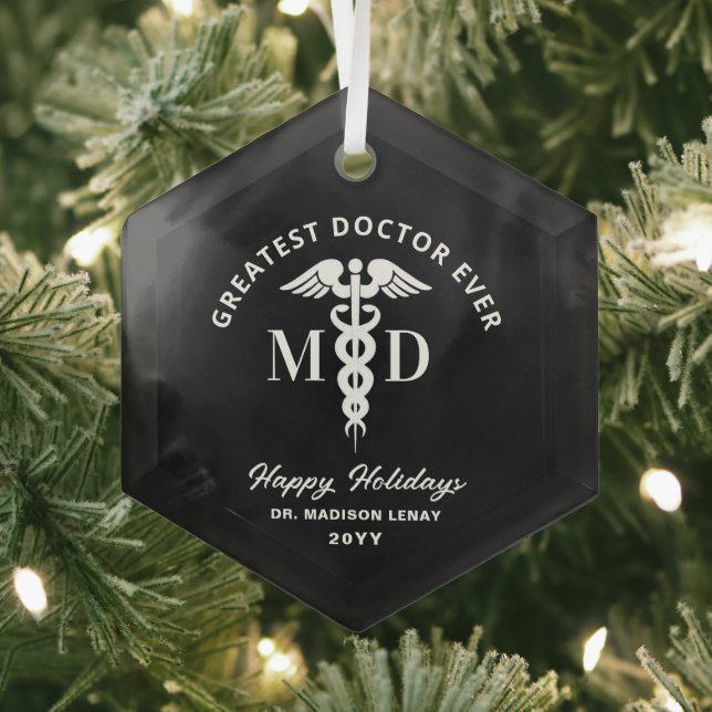 Ornement En Verre Elégant docteur Médicale Noël personnalisé (Insitu)