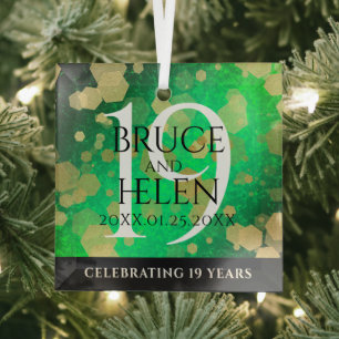 Ornement En Verre Élégante 19e anniversaire du Mariage de Jade