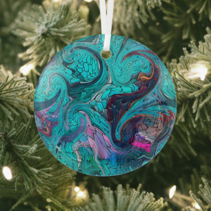 Ornement En Verre Escaliers en mosaïque Abstraite colorée ou à lunet