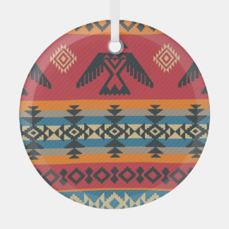 Ornement En Verre Ethnic Eagles Motif Vintage