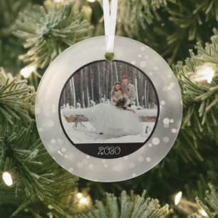 Ornement En Verre Étincelle de Noël Photo et conservation de l'ann