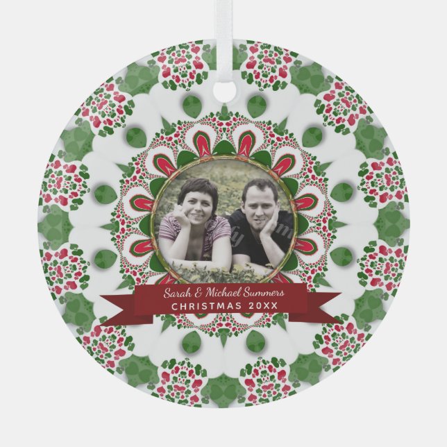 Ornement En Verre Famille de vacances amis Keepsaké cadeau photo (Recto)