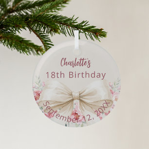 Ornement En Verre Faux arc crème beige anniversaire