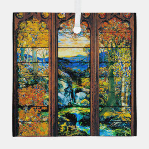 Ornement En Verre Fenêtre en verre de Tiffany Fenêtre paysage de chu