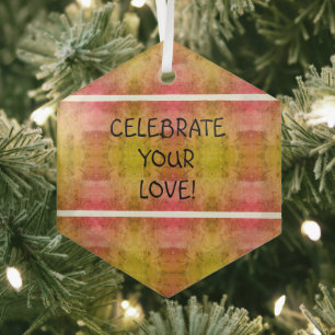 Ornement En Verre Fêtez Votre Amour !